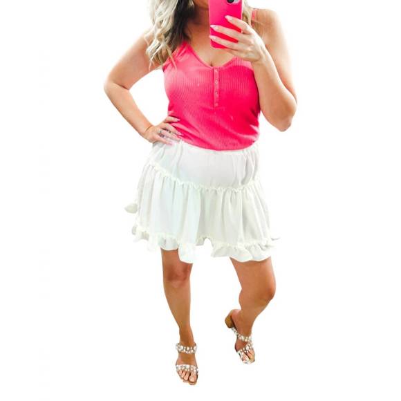 NEW HEIMISH USA ruffle tiered skirt in ivory - Picture 1 of 1